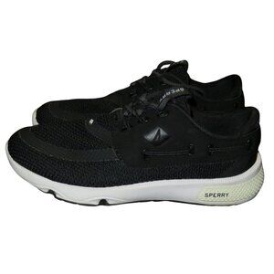 Sperry Black Top Sider 7 Seas 3 Eye Canvas Boat Shoes Sneakers size 6 STS98966